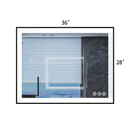 28"/32"/36"/40" LED Bathroom Mirror with Black Frame, Anti-Fog, Shatter-Proof, Memory, 3 Colors