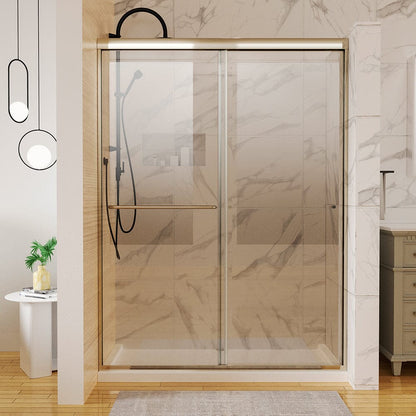 50-54"W x 72"H Shower Door Traditional Two-way Sliding with Handle