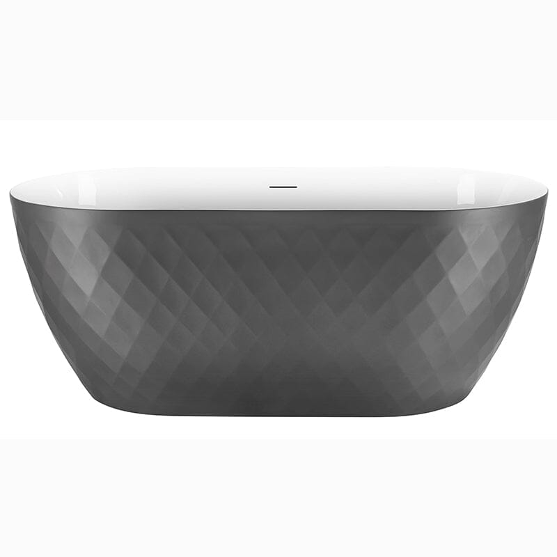 59'' Unique Design Oval Acrylic Bathtub Freestanding Soaking Tub