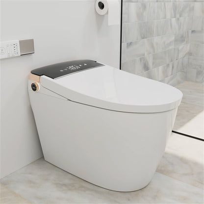 One Piece Smart Toilet with Bidet Built in, LED Night Light, Heated Seat, Warm Water