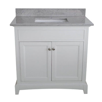 31 inches bathroom stone vanity top calacatta gray engineered marble color with undermount ceramic sink and single faucet hole with backsplash