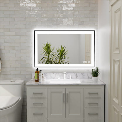 28"/32"/36"/40" LED Bathroom Mirror with Black Frame, Anti-Fog, Shatter-Proof, Memory, 3 Colors