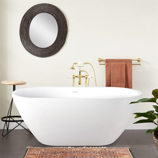 70''x23" Acrylic Oval Shape Freestanding Bathtub