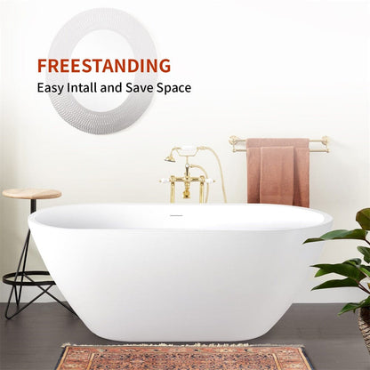 70''x23" Acrylic Oval Shape Freestanding Bathtub