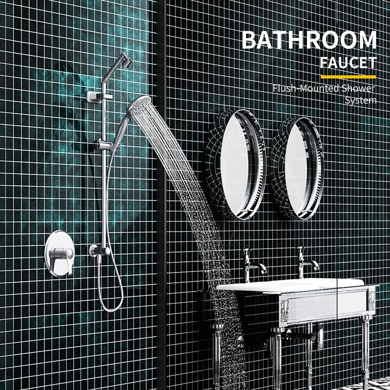 Full Slide Bar Multi Function 4.7'' Massage Shower Head with Valve