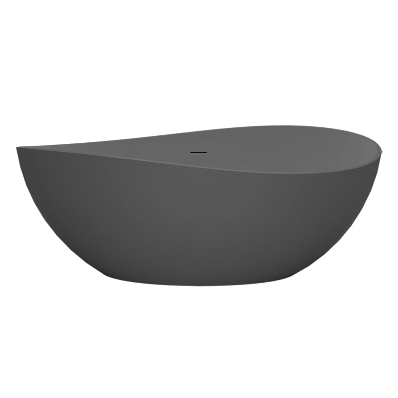 63'' Solid Surface Stone Resin Wave Shaped Freestanding Soaking Bathtub