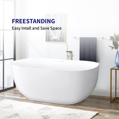 67''x 30" Acrylic Oval Big Freestanding Deep Soaking Tub