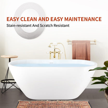 70''x23" Acrylic Oval Shape Freestanding Bathtub