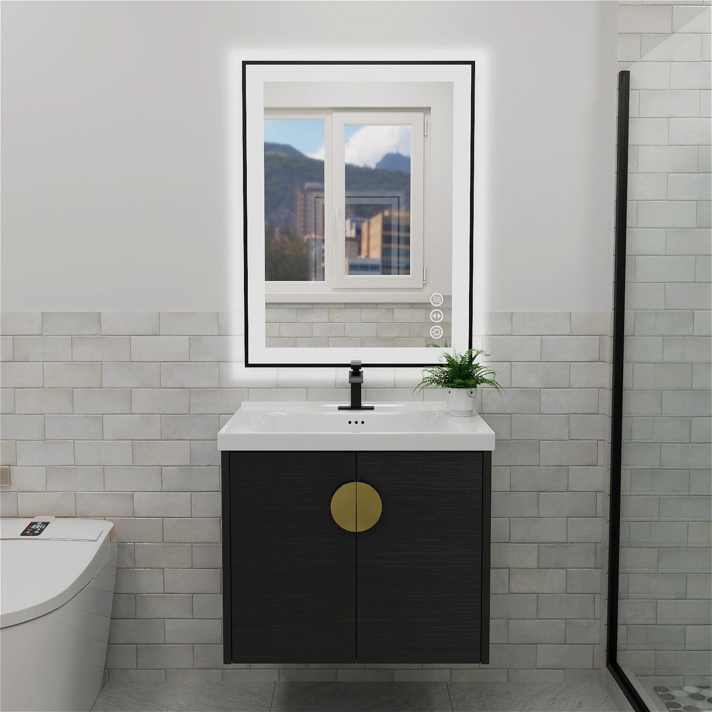 28"/32"/36"/40" LED Bathroom Mirror with Black Frame, Anti-Fog, Shatter-Proof, Memory, 3 Colors