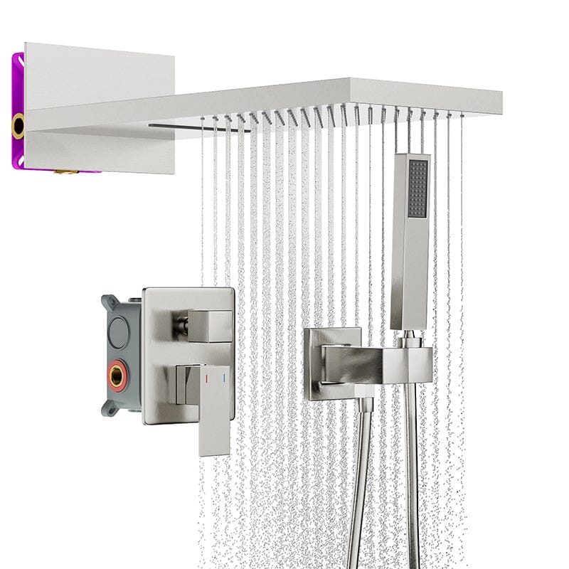 22'' Shower Set Dual Function Waterfall Rainfall Shower Head & Hand Shower