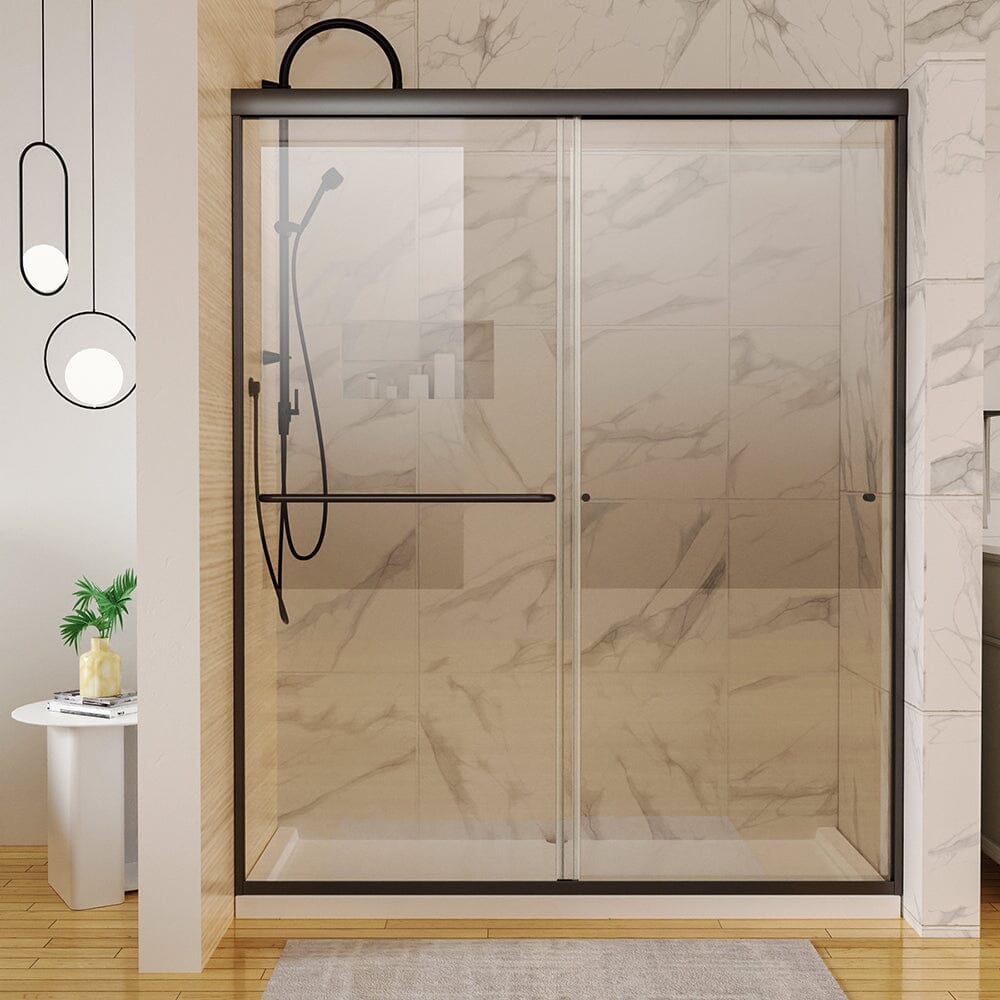 56-60"W x 72"H Shower Door Traditional Two-way Sliding with Handle