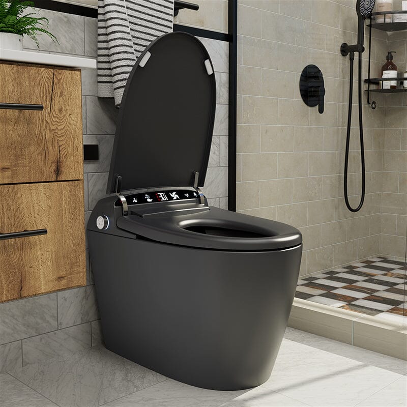 One-Piece Elongated Floor Smart Toilet with Remote Control and Automatic Cover