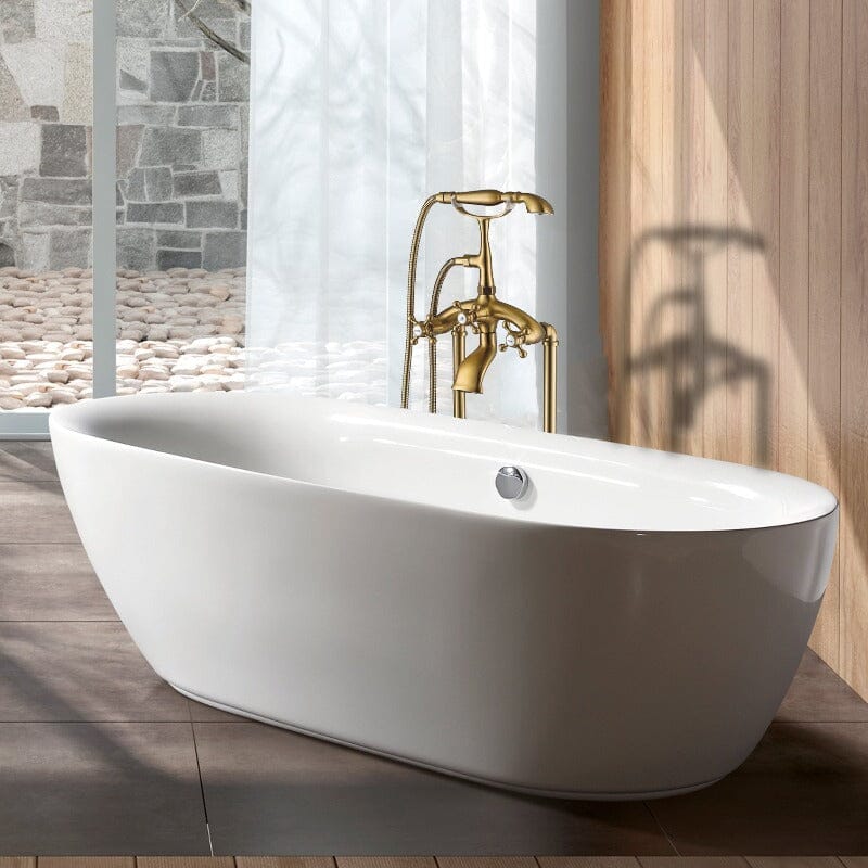 31'' Gold Retro Independent Freestanding Tub Filler Faucet