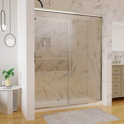 56-60"W x 72"H Shower Door Traditional Two-way Sliding with Handle