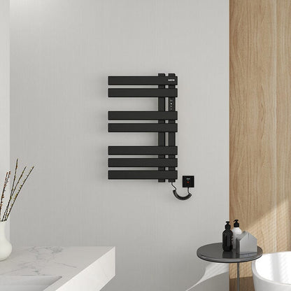 Electric Towel Warmer, Heated Towel Rack with Touch Panel, Timer & Adjustable Temperature, Flat 7 Bar Towel Warmer, Plug-in