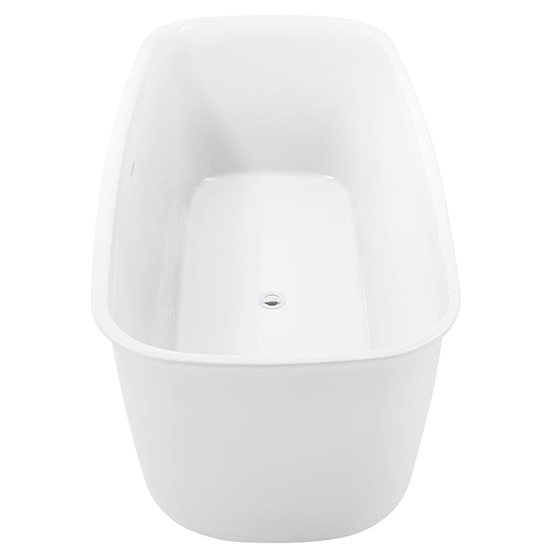 67'' Rounded Rectangle Acrylic Tub Double Ended Freestanding Soaking Bathtub