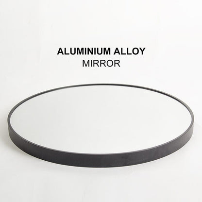 24" Round Black Border Wall Mirror for Make Up Vanity