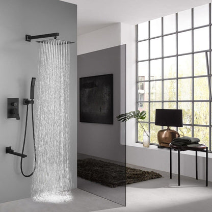 3-Spray Patterns Shower System 10 Inch Square Bathroom Luxury Rain Mixer Shower Combo Set