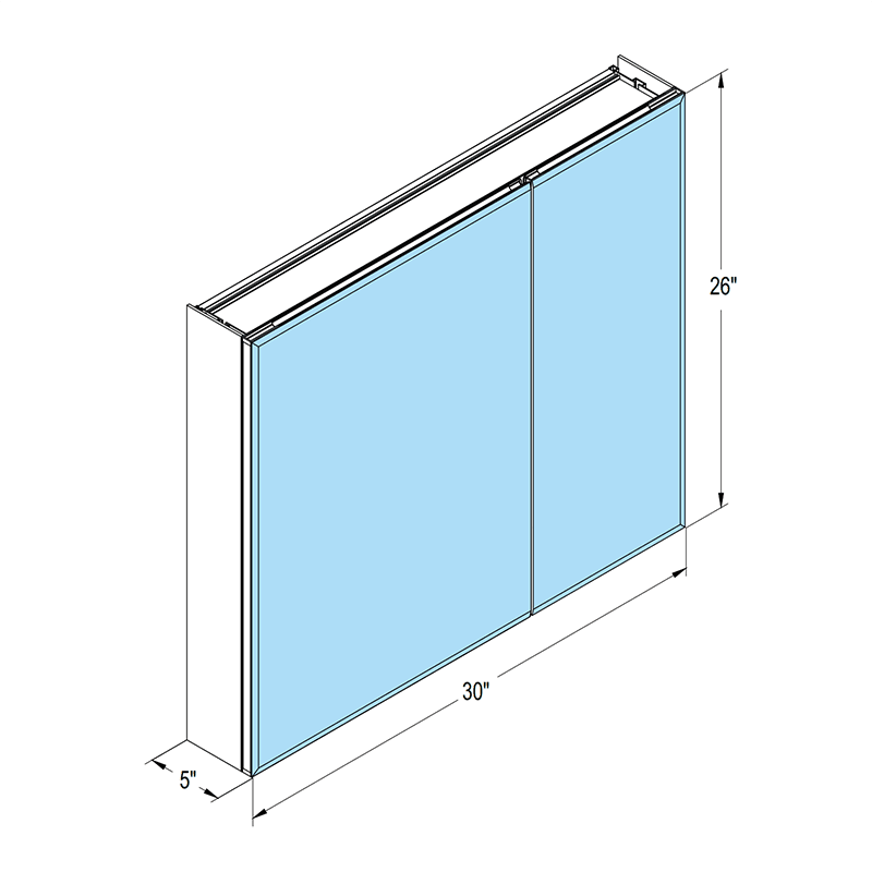 30 x 26 Inch Medicine Cabinet with Mirror Aluminum Large Storage Space