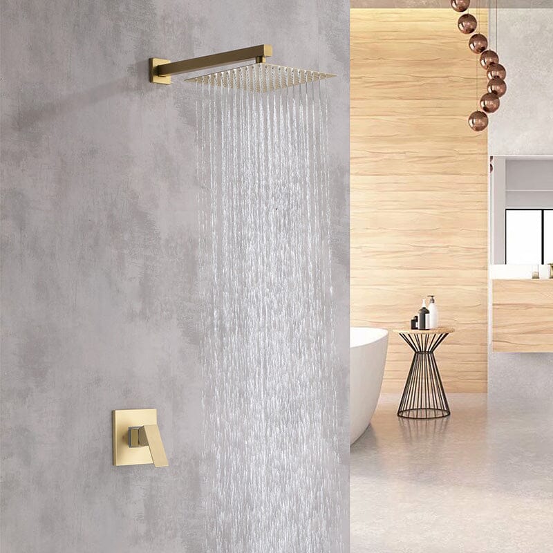 Bathroom Shower System 10'' Wall Mounted Shower Head with Rough-in Valve