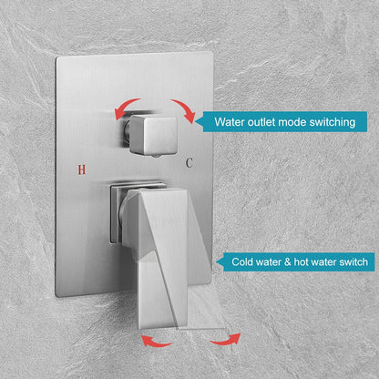 Shower System 2-Spray Patterns Dual Shower Heads with 10 in. Rain Ceiling Mount