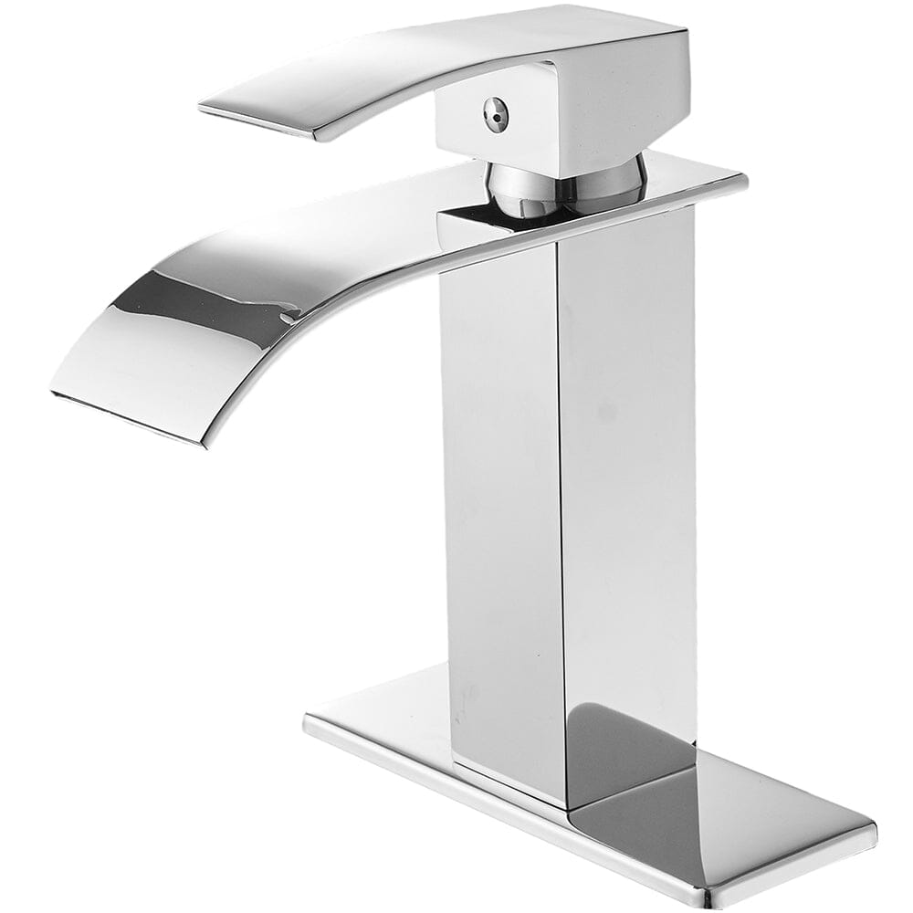 Bathroom Vanity Sink Faucet Waterfall Spout Single Handle