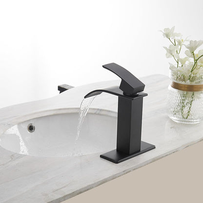 Bathroom Vanity Sink Faucet Waterfall Spout Single Handle