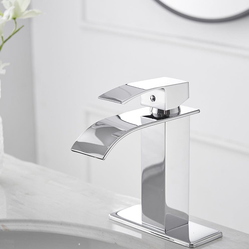 Bathroom Vanity Sink Faucet Waterfall Spout Single Handle