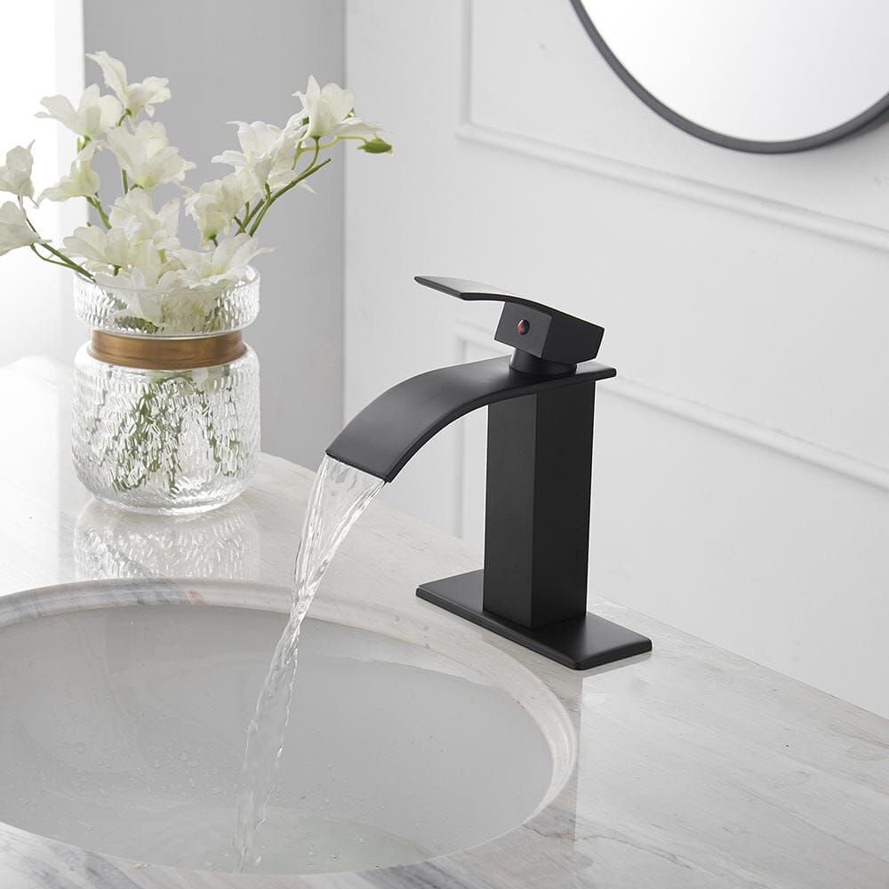 Bathroom Vanity Sink Faucet Waterfall Spout Single Handle