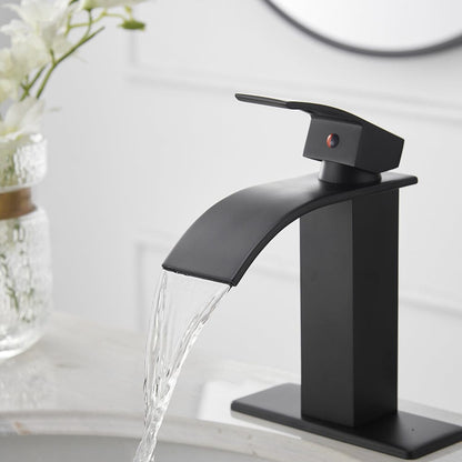 Bathroom Vanity Sink Faucet Waterfall Spout Single Handle