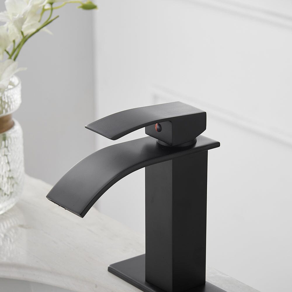 Bathroom Vanity Sink Faucet Waterfall Spout Single Handle