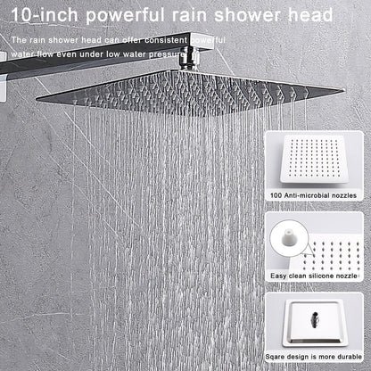 12 inch Single Handle 2-Spray Rain Shower Head Systems Square Wall Mounted Shower