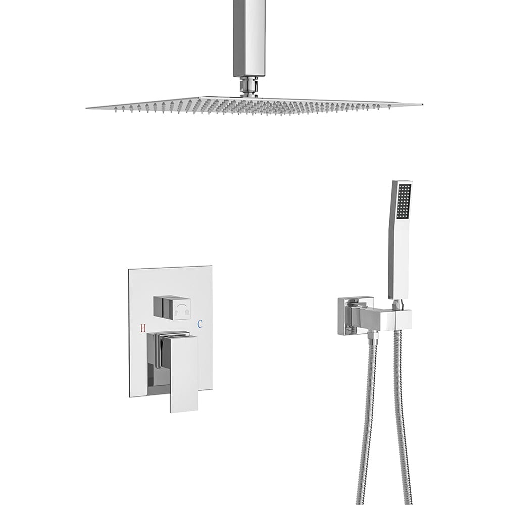 Shower System 2-Spray Patterns Dual Shower Heads with 10 in. Rain Ceiling Mount