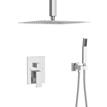 Shower System 2-Spray Patterns Dual Shower Heads with 10 in. Rain Ceiling Mount