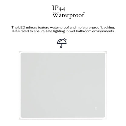 32 x 24 in. Rectangular Frameless Wall-Mount Anti-Fog LED Light Bathroom Vanity Mirror