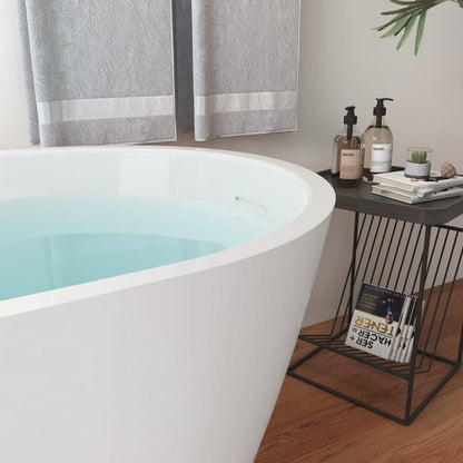 59" Acrylic Single Slipper Tub Curve Shape Freestanding Bathtub