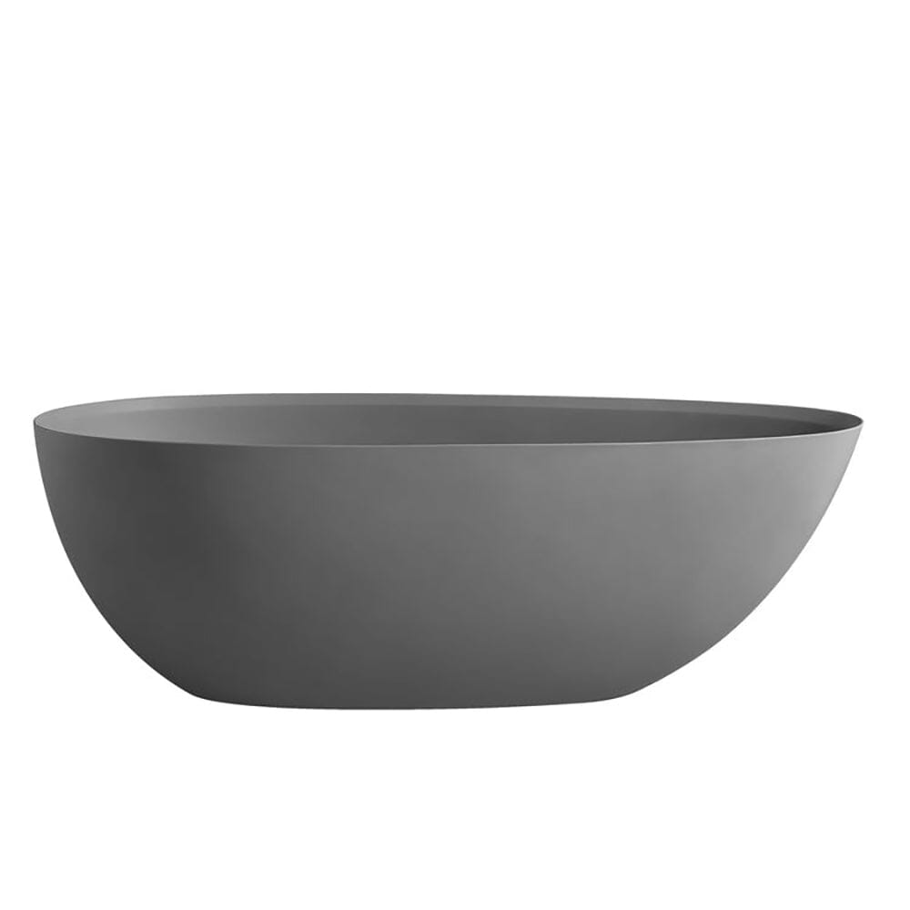 67'' Solid Surface Stone Resin Modern Egg Shaped Freestanding Soaking Bathtub with Overflow