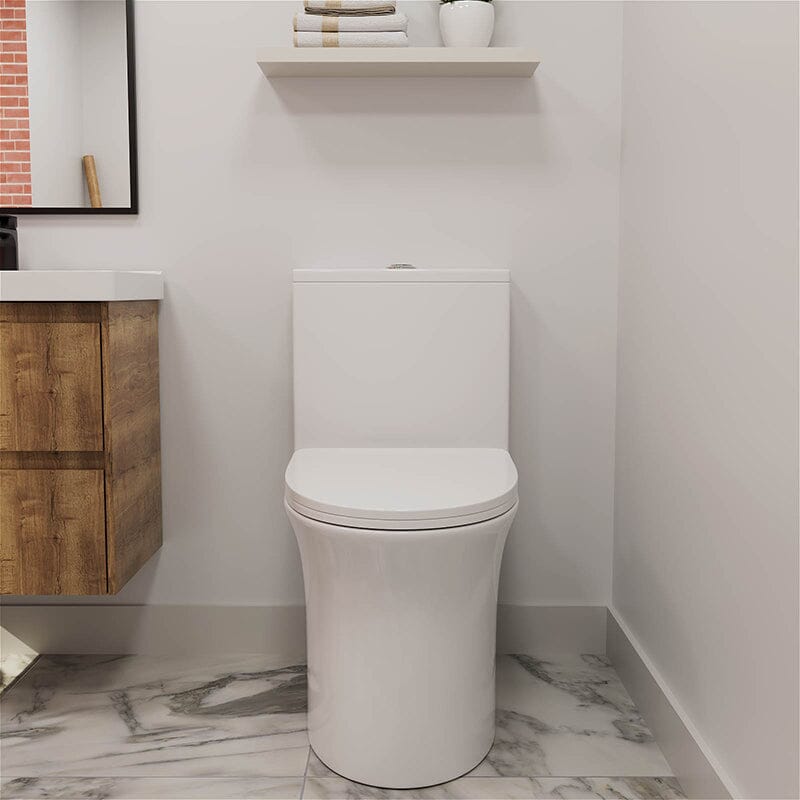 Modern Dual Flush Elongated Standard One Piece Toilet with Comfortable Seat Height