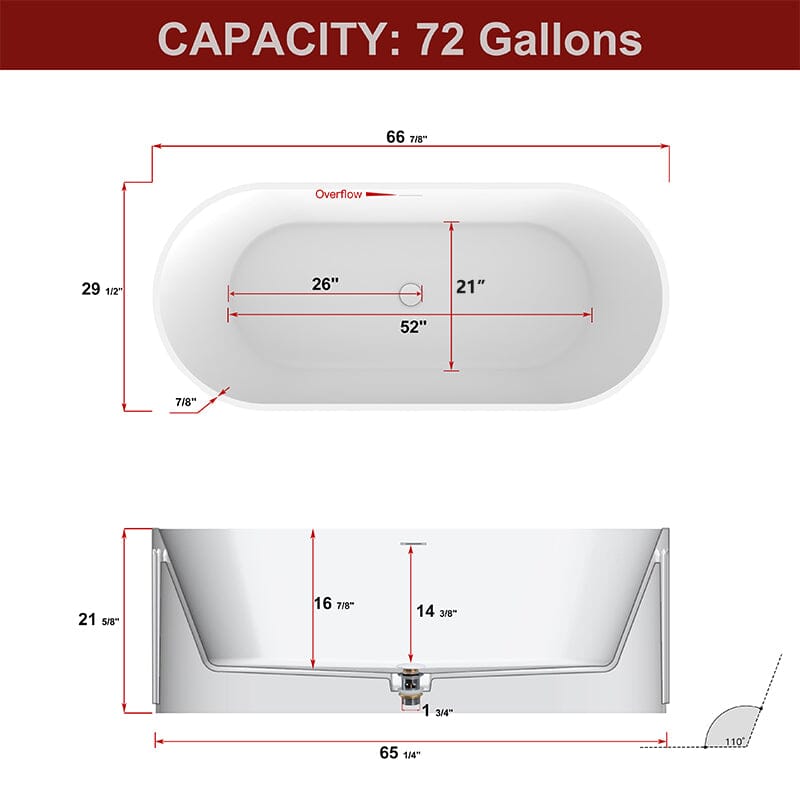 67'' Solid Surface Stone Resin Nordic Modern Oval Shaped Freestanding Soaking Bathtub with Fluted