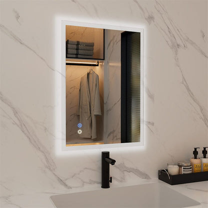 LED Light Bathroom Vanity Mirror Large Rectangular Frameless Anti Fog