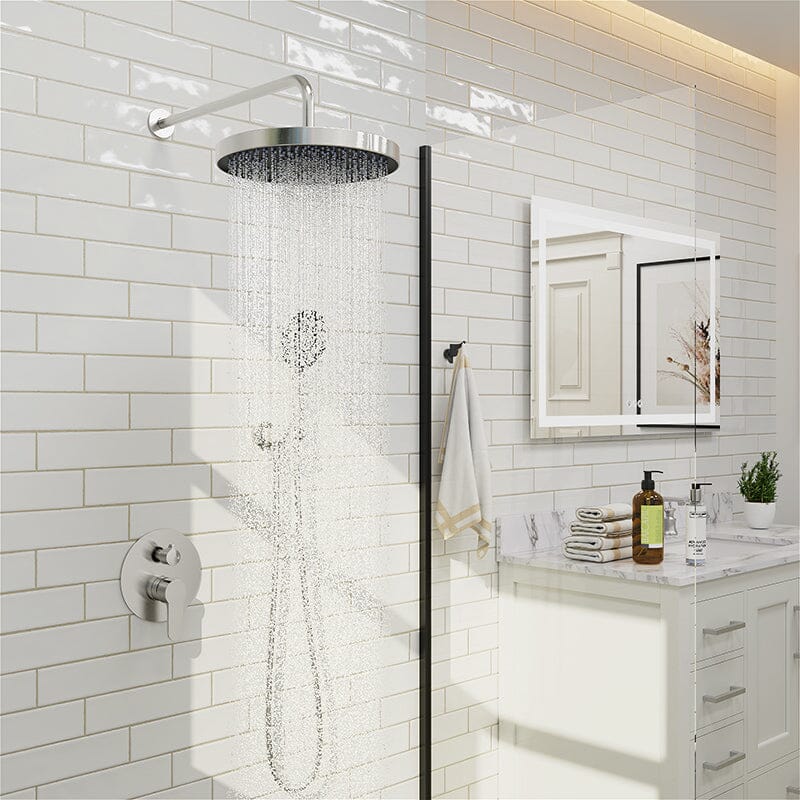 10" Wall Mount Round Shower Set with Head Shower & Hand Shower Combo Set