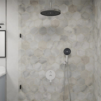 12" Ceiling Mount Round Shower Set with Head Shower & Hand Shower Combo Set