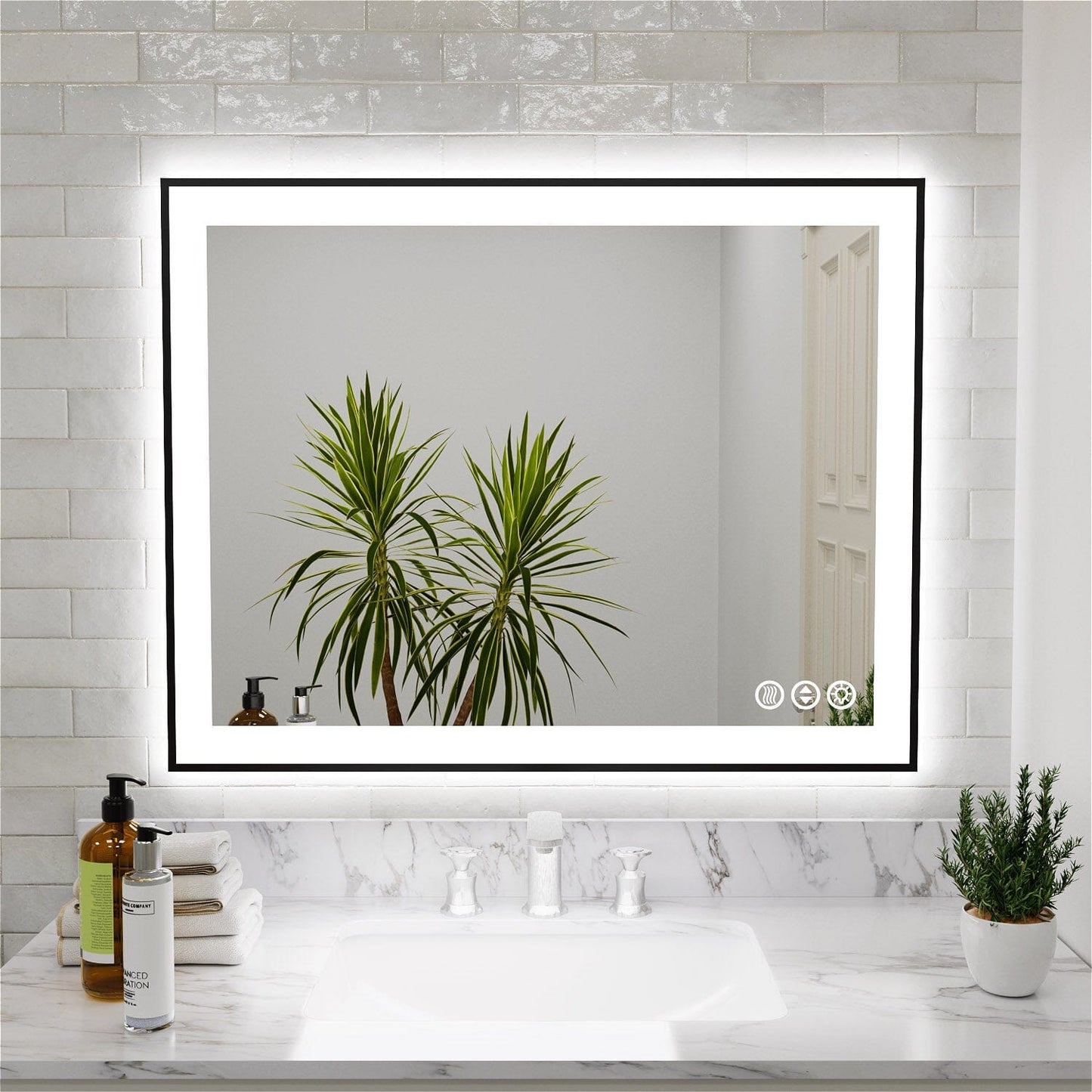 28"/32"/36"/40" LED Bathroom Mirror with Black Frame, Anti-Fog, Shatter-Proof, Memory, 3 Colors