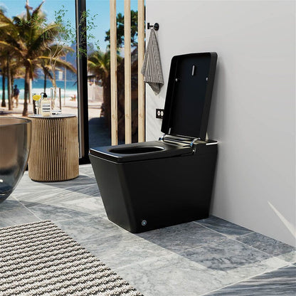 One-Piece Floor Mounted Square Smart Toilet with Remote Control and Automatic Cover