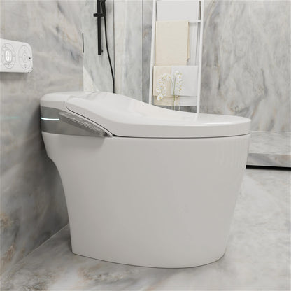 Smart Bidet Toilet with Remote Control, One Piece Tankless, Heated Seat, Elderly Mode and Child Mode