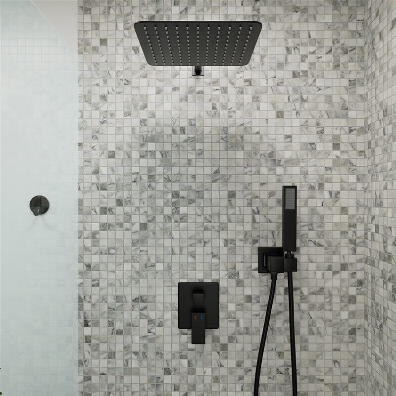 10" Wall Mount Square Shower Systems with Head Shower & Hand Shower Combo Set