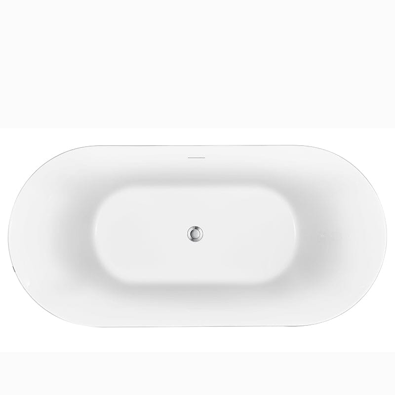 59'' Unique Design Oval Acrylic Bathtub Freestanding Soaking Tub