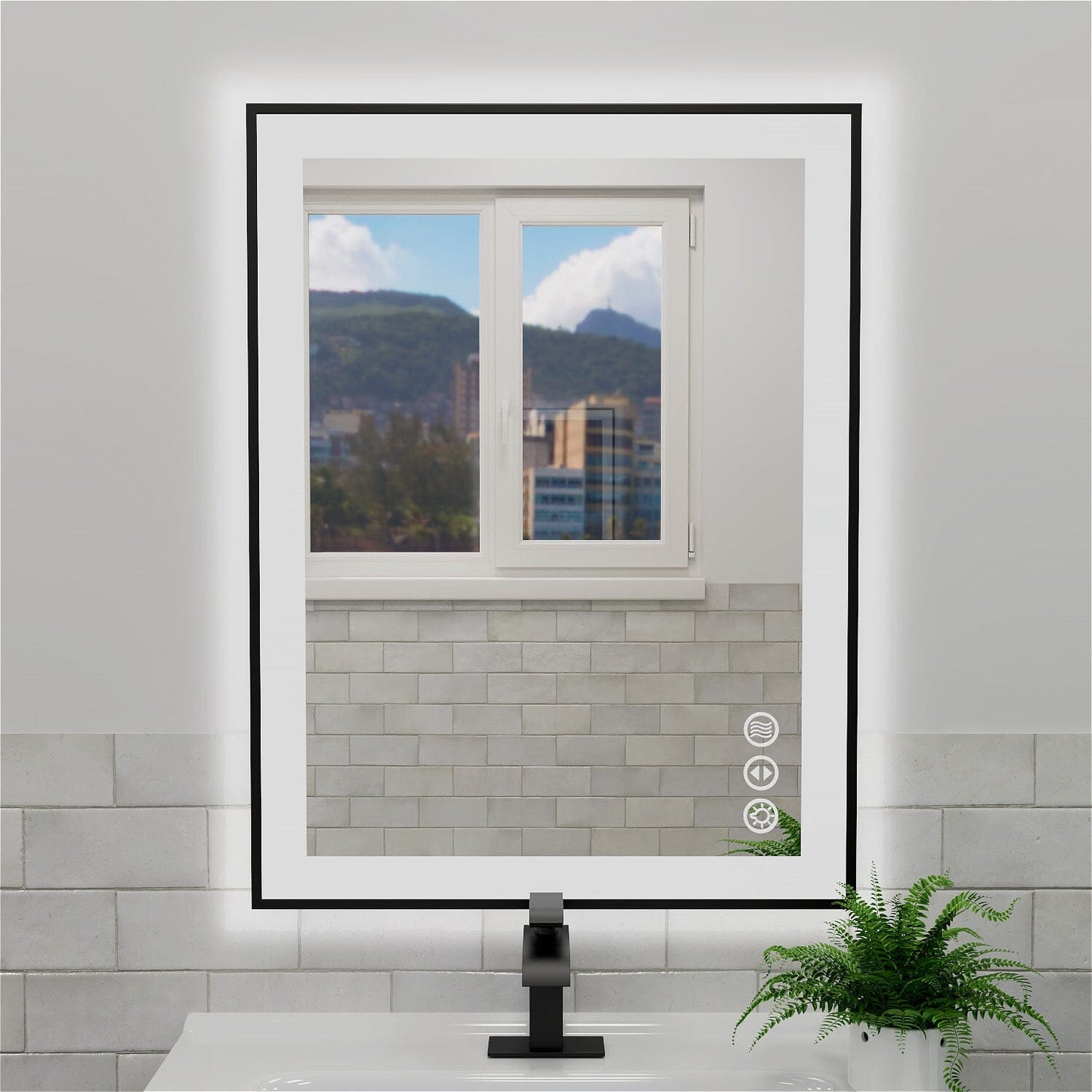 28"/32"/36"/40" LED Bathroom Mirror with Black Frame, Anti-Fog, Shatter-Proof, Memory, 3 Colors