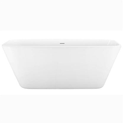 59'' Acrylic Tub Rectangle Freestanding Soaking Bathtub