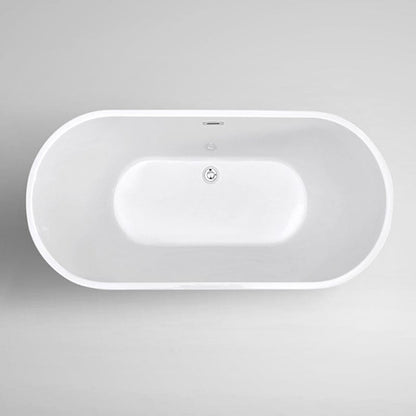 High Capacity 65'' Acrylic Oval Freestanding Soaking Bathtub